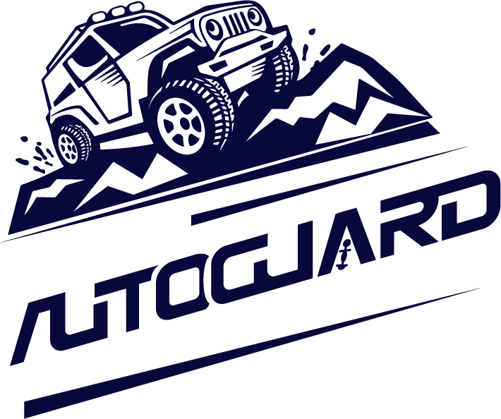 AUTOGUARD logo featuring an off-road vehicle on mountain terrain, representing a rugged car accessories brand.