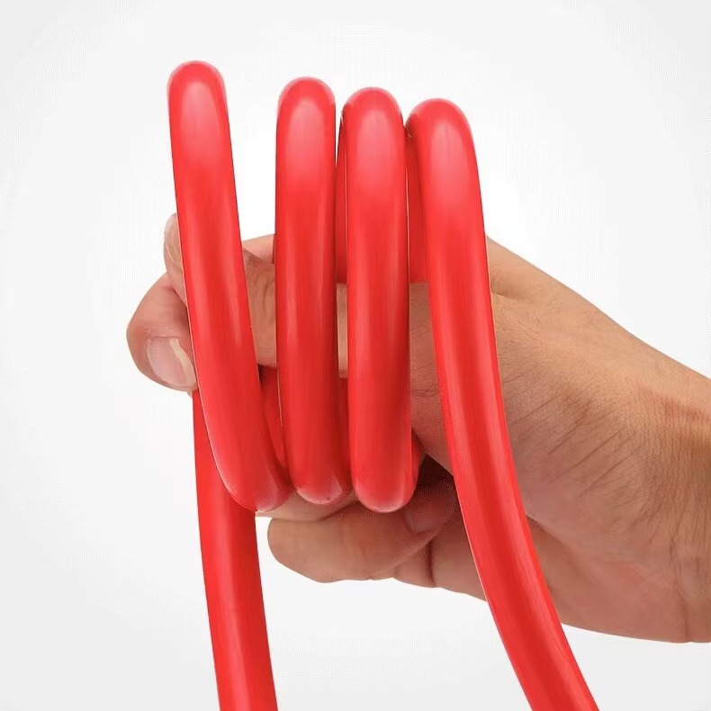 Flexible PVC insulation for battery jumper cables showing soft and durable sheath in hand