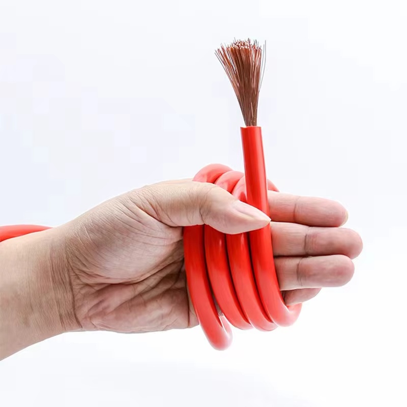 Pure copper core of heavy-duty battery jumper cables for high conductivity and durability