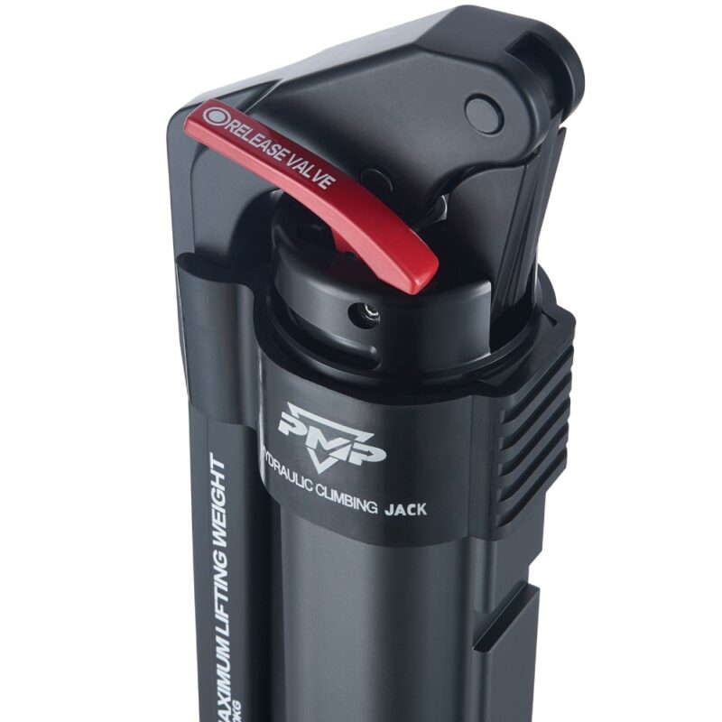 Hydraulic Climbing Jack III handle close-up release valve Close-up of Hydraulic Climbing Jack III release valve handle