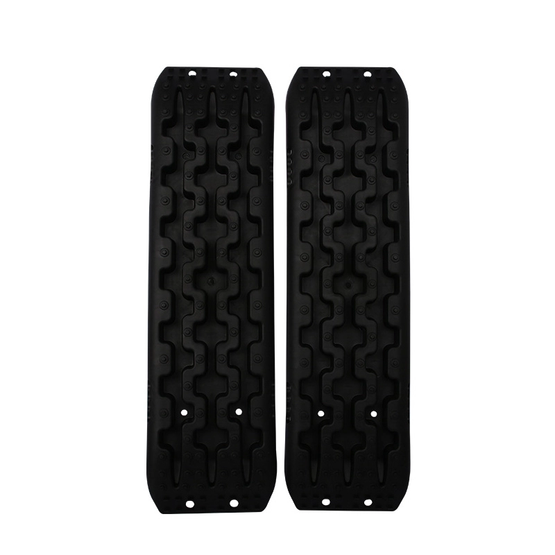 Premium Nylon Traction Boards Black Bottom Detail Bottom detail of premium black nylon traction boards with reinforced grip