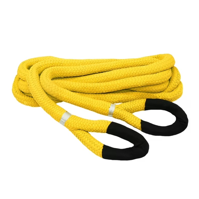 extreme 4x4 towing reinforced loop recovery rope yellow Reinforced loop yellow recovery rope for extreme off-road towing