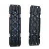 Front and back view of black heavy duty traction boards with enhanced grip bolts