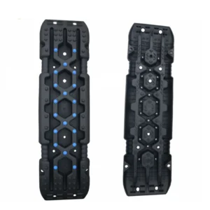 heavy duty traction boards black front and back view Front and back view of black heavy duty traction boards with enhanced grip bolts