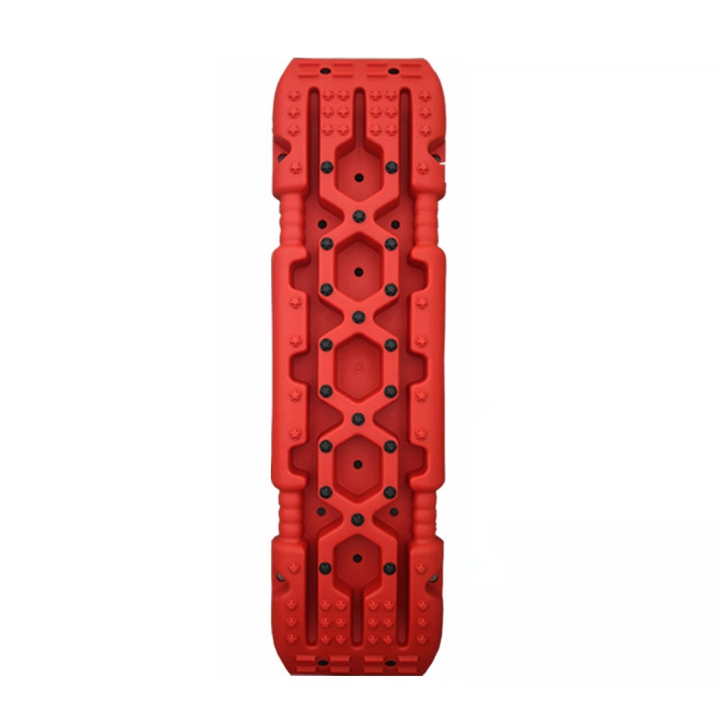 Single red heavy duty traction board featuring reinforced construction and aggressive lugs