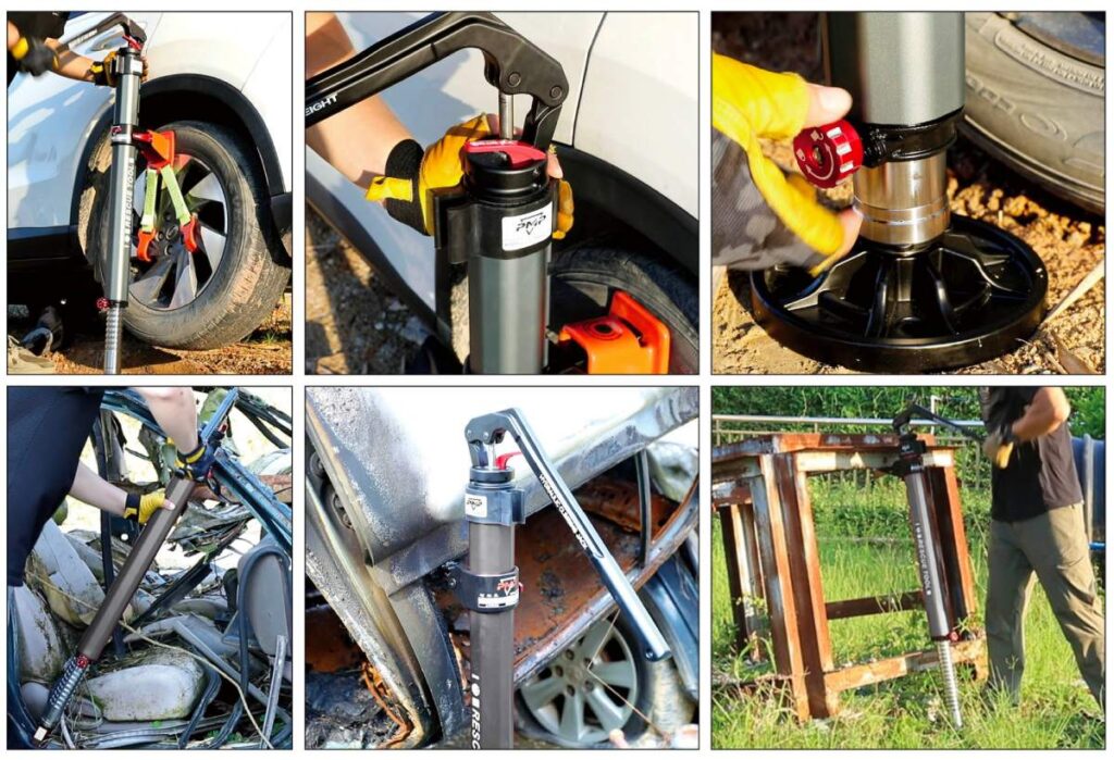 Hydraulic jack in multiple rescue and lifting scenarios