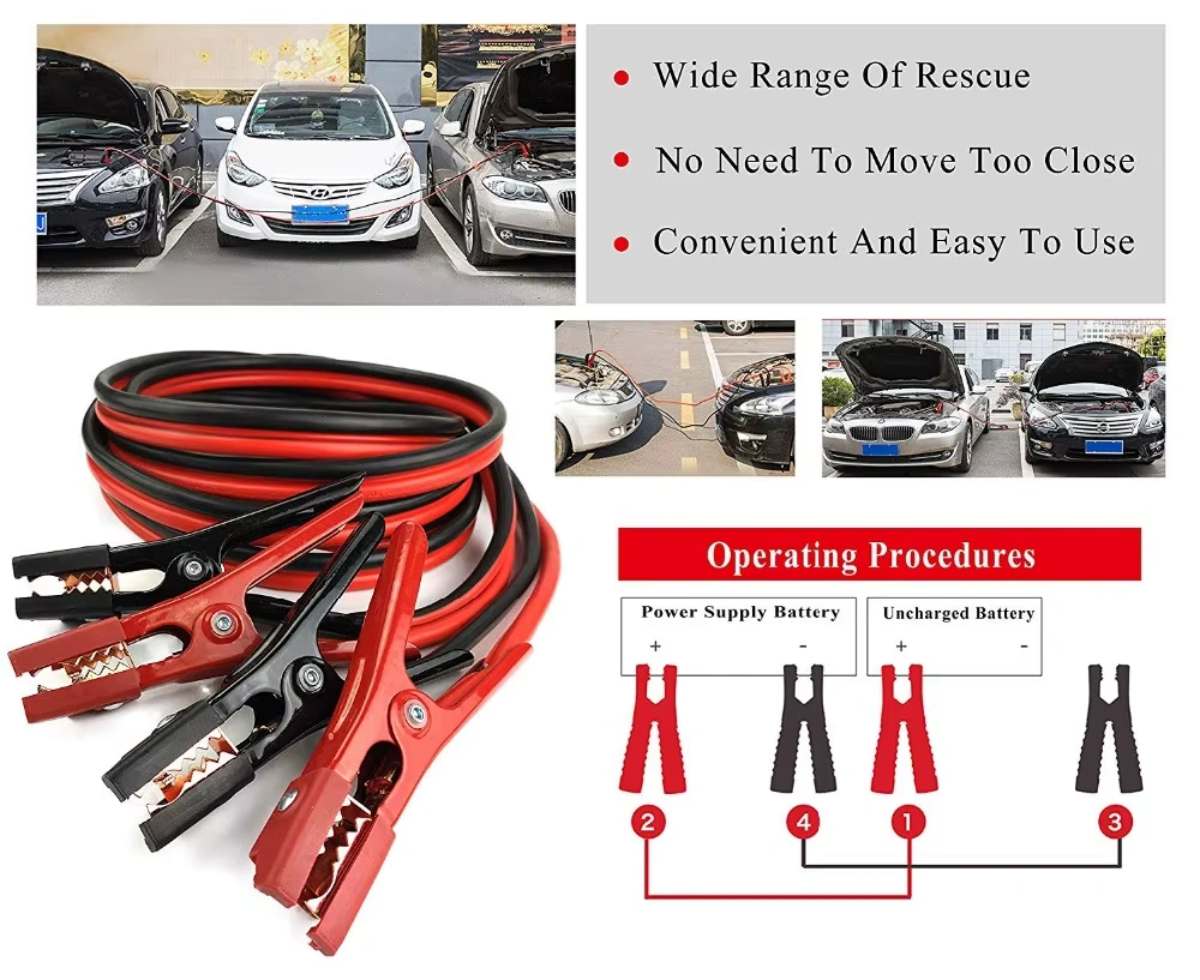 Battery jumper cable connection diagram and rescue scenarios