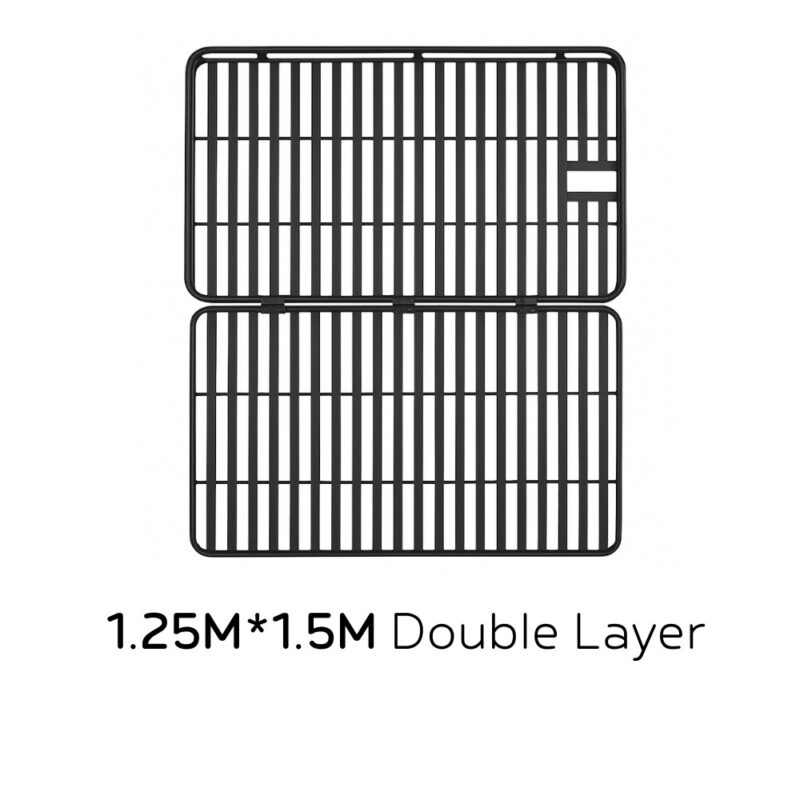 1.25x1.5m-double-layer-roof-rack-cargo-basket 1.25M x 1.5M double layer folding roof rack cargo basket with hinge design, durable steel for SUV and car roof luggage storage. Universal Roof Rack Cargo Basket for SUV Car Top Luggage Carrier