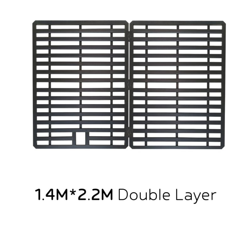 1.4M x 2.2M double layer folding roof rack cargo basket with triple hinge design, heavy duty steel for SUV and car top luggage carrier. Universal Roof Rack Cargo Basket for SUV Car Top Luggage Carrier