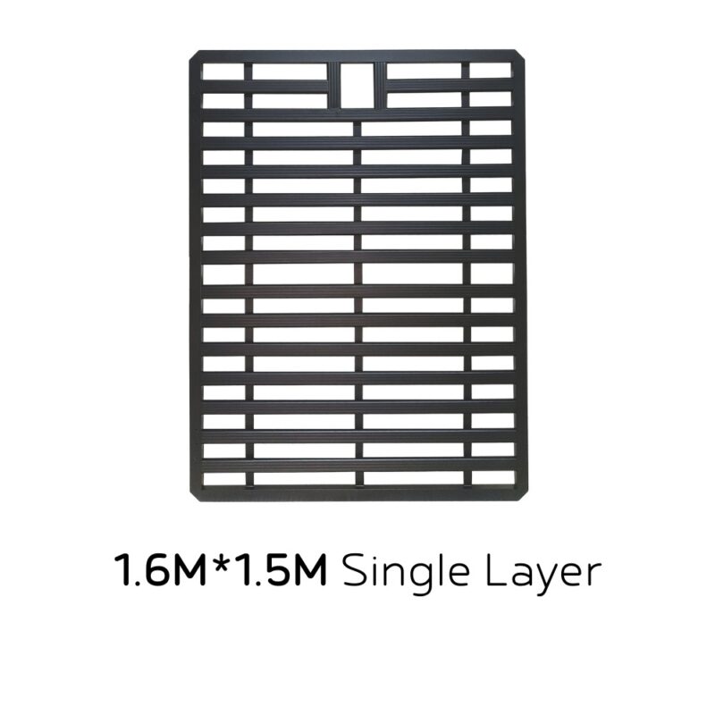 1.6x1.5m-single-layer-roof-rack-platform 1.6M x 1.5M single layer roof rack cargo basket, durable steel construction for SUV and car top luggage transport. Universal Roof Rack Cargo Basket for SUV Car Top Luggage Carrier