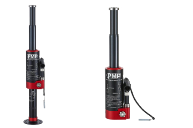 Red steel high-lift rescue jacks for off-road recovery with durable construction